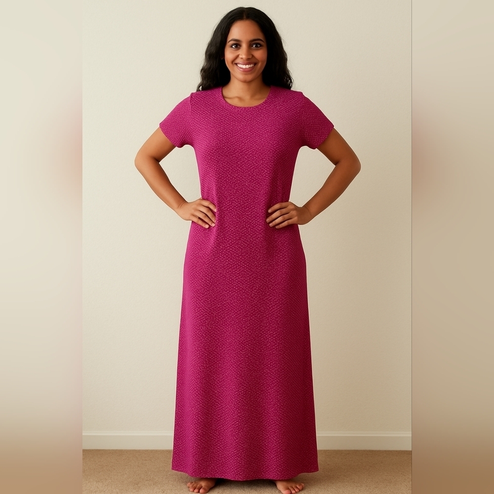 LULAROE pink & white polka dot Maxi Dress medium